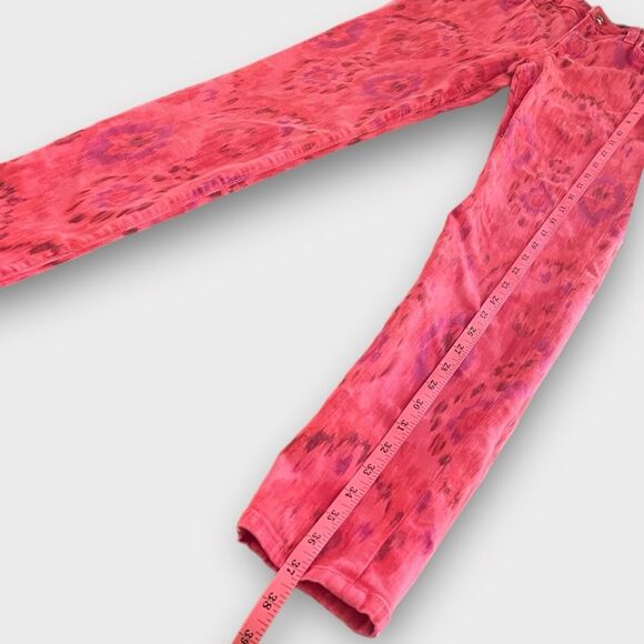 Joe’s Jeans Skinny Red Pink Patterned Pants Sz 26 Skinny Ankle - Picture 5 of 7